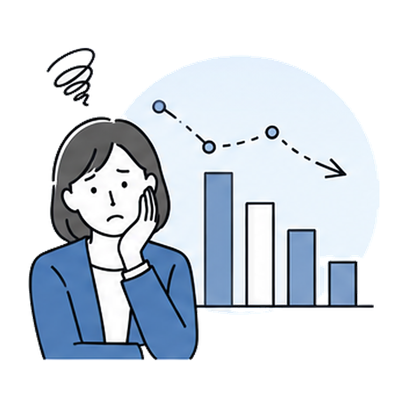 なかなか結果がでないのイラスト